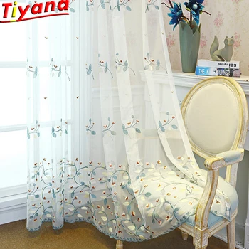 Pastoral Style Voile Tulle Sheer Bedroom Living Room Windows Curtains High-grade Embroidery Flower Screens Sweet Style WP406#40
Pastoral Style Voile Tulle Sheer Bedroom Living Room Windows Curtains High-grade Embroidery Flower Screens Sweet Style WP406#40