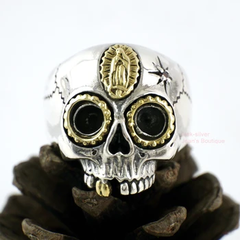 925 Solid Sterling Silver CZ Sugar Skull DAY OF THE DEAD Virgin Mary Ring Men A3180
925 Solid Sterling Silver CZ Sugar Skull DAY OF THE DEAD Virgin Mary Ring Men A3180