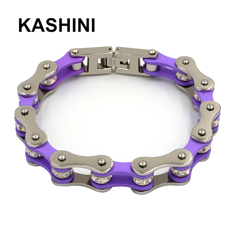 Punk Bike Chain Purple Color Bracelet Women Stainless Steel Link Motorcycle Bracelets Jewelry Gift For Woman
Punk Bike Chain Purple Color Bracelet Women Stainless Steel Link Motorcycle Bracelets Jewelry Gift For Woman