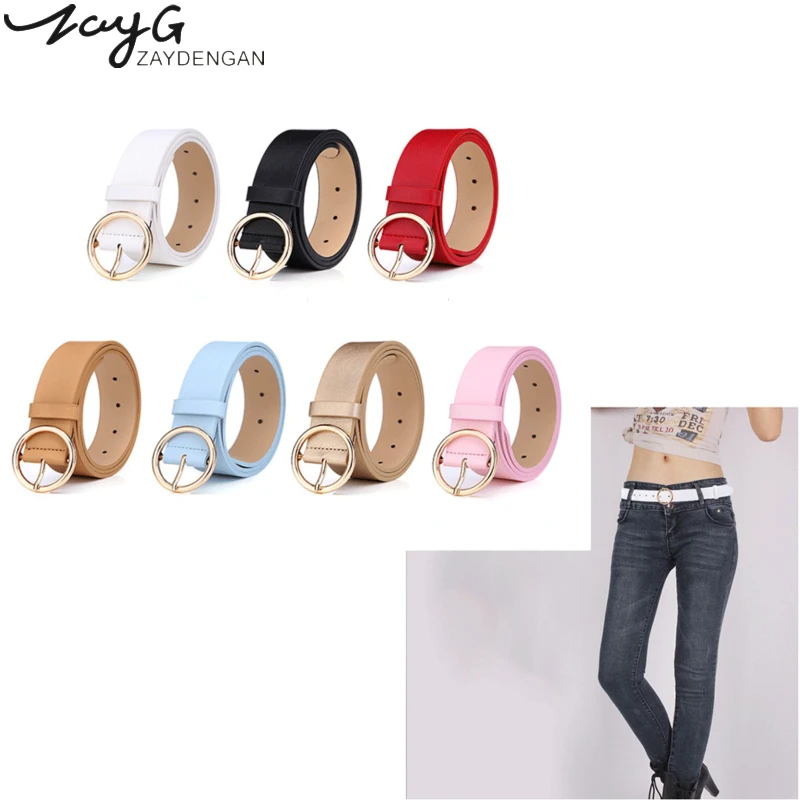 ZAYG New Circular Pin Buckle Women's Belt Personality Simple of Leather Belt Many Colours Red Gold Black Leather Jeans Wild Belt
ZAYG New Circular Pin Buckle Women's Belt Personality Simple of Leather Belt Many Colours Red Gold Black Leather Jeans Wild Belt