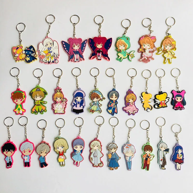 Cartoon Kinomo Sakura PVC keychain Daidouji Tomoyo Li Syaoran Cerberus cute funny bag pendant key chains porte clefs kids gift
Cartoon Kinomo Sakura PVC keychain Daidouji Tomoyo Li Syaoran Cerberus cute funny bag pendant key chains porte clefs kids gift