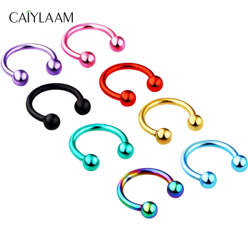 CAIYLAAM панк стиль Нержавеющая Сталь C Форма Нос Кольца для женщин Jewelry кольца носа