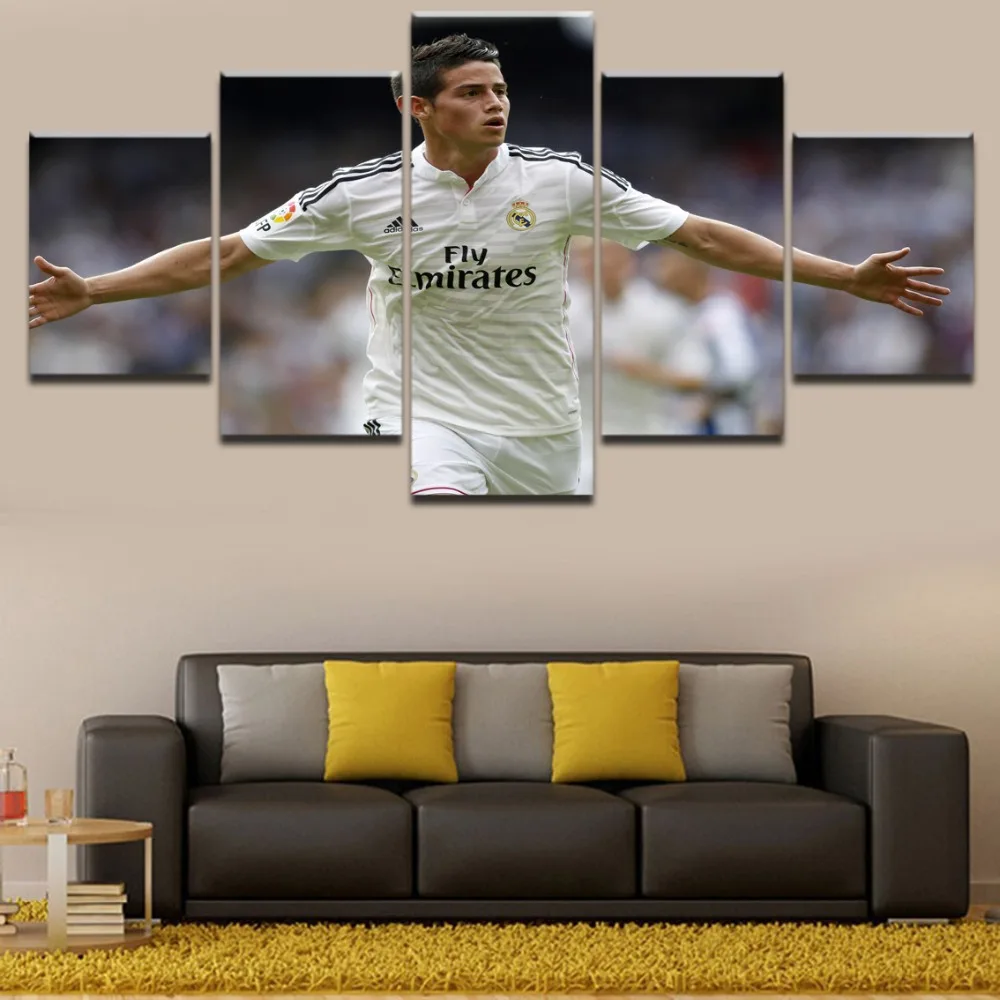 

Abstract Poster 5 Panel Sports James Rodriguez Unique Gift Pictures Home Decoration Paintings On Canvas And Prints On The Wall