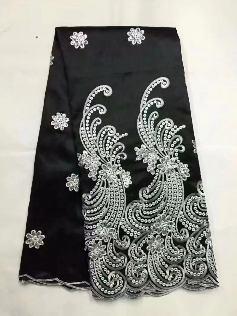 black African George Lace Fabric With Sequins silver Line Guipure Lace Sequined Embroidered Silk Nigeria George Lace Material
black African George Lace Fabric With Sequins silver Line Guipure Lace Sequined Embroidered Silk Nigeria George Lace Material