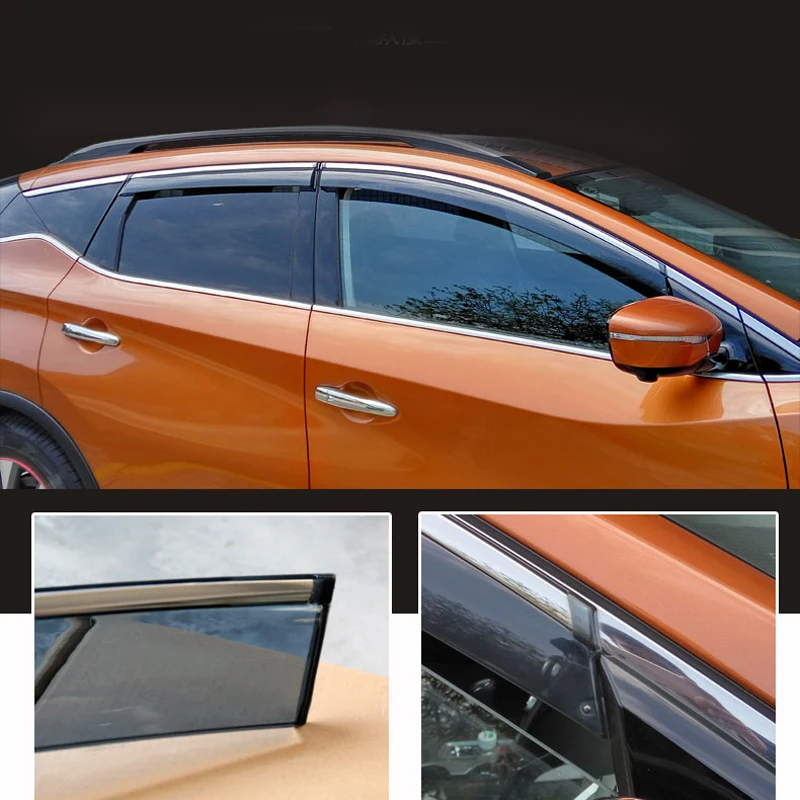 For NISSAN MURANO 2015-2018 Car Window Visor Vent Guard Shade Rain/Sun/Wind Cover With Glossy Bar Cover Trim Car Styling
For NISSAN MURANO 2015-2018 Car Window Visor Vent Guard Shade Rain/Sun/Wind Cover With Glossy Bar Cover Trim Car Styling