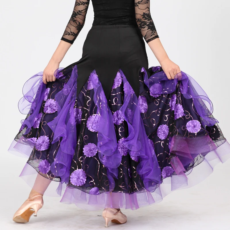 Ballroom Skirt Printing Embroidery Lycra Yarn Tutu Long Women Waltz Modern Dance Clothing Competition Performance Wear DN1241
Ballroom Skirt Printing Embroidery Lycra Yarn Tutu Long Women Waltz Modern Dance Clothing Competition Performance Wear DN1241