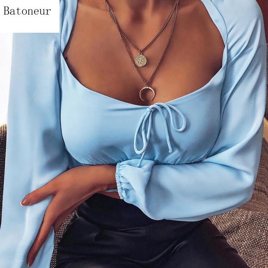 Fashion Long Sleeve Solid Short T-shirt Backless Lace Up Cross Tops Women Pleated Ruched Clothing
Fashion Long Sleeve Solid Short T-shirt Backless Lace Up Cross Tops Women Pleated Ruched Clothing