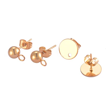 Stainless Steel Gold Tone Stud Earring Findings 6mm Ball Earrings for DIY Jewelry Making
Stainless Steel Gold Tone Stud Earring Findings 6mm Ball Earrings for DIY Jewelry Making