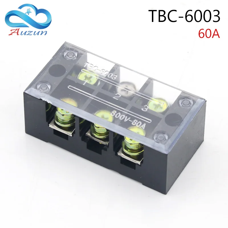 TBC-6003 Terminal Blocks Fixed Terminals High Current 60A 3P Terminal Blocks Copper Contact
TBC-6003 Terminal Blocks Fixed Terminals High Current 60A 3P Terminal Blocks Copper Contact