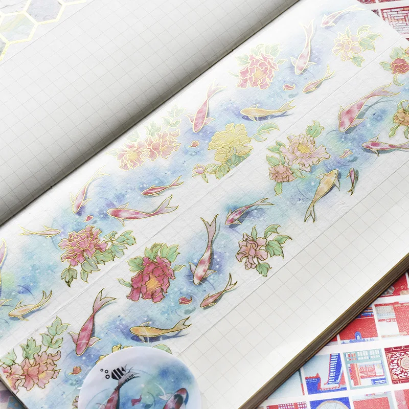40mm wide Ornamental fish Carp FLOWER Bronzing decoration washi tape DIY planner scrapbooking masking tape escolar
40mm wide Ornamental fish Carp FLOWER Bronzing decoration washi tape DIY planner scrapbooking masking tape escolar