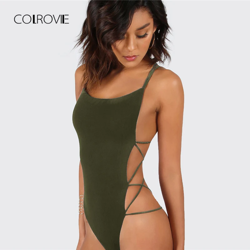 COLROVIE Army Green Criss Cross Strappy Backless Sexy Bodysuit Summer Mid Waist Night Out Stretchy Women Bodysuits
COLROVIE Army Green Criss Cross Strappy Backless Sexy Bodysuit Summer Mid Waist Night Out Stretchy Women Bodysuits