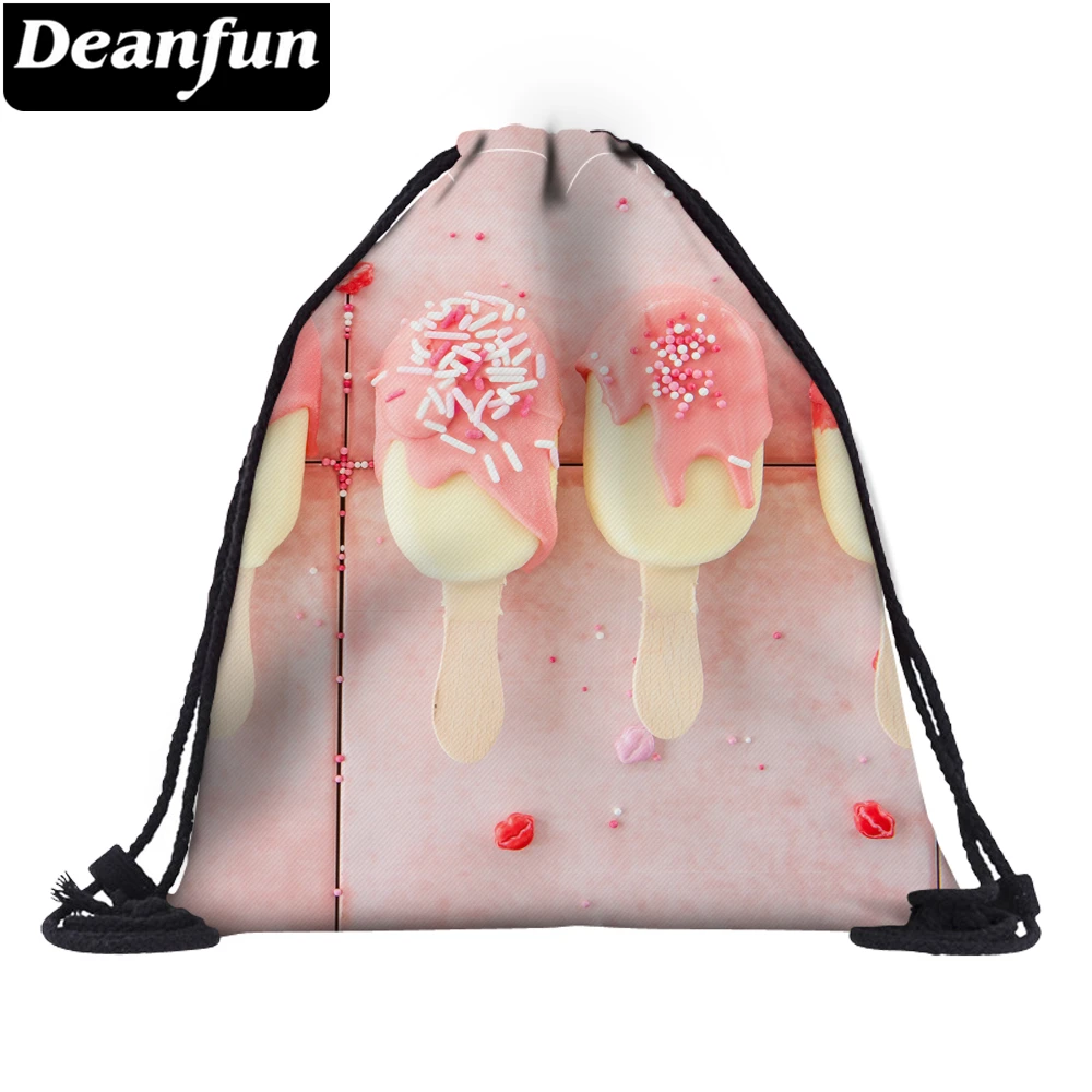 Deanfun 3D печатная сумка на шнурке с рисунком мороженого свежий стиль для девочек