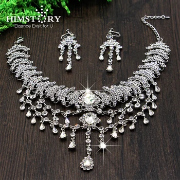 HIMSTORY Bohemia Style Australia Crystal Teadrop Pendent Bridal Hair Headpiece Wedding Necklace Earring Set Accessory
HIMSTORY Bohemia Style Australia Crystal Teadrop Pendent Bridal Hair Headpiece Wedding Necklace Earring Set Accessory