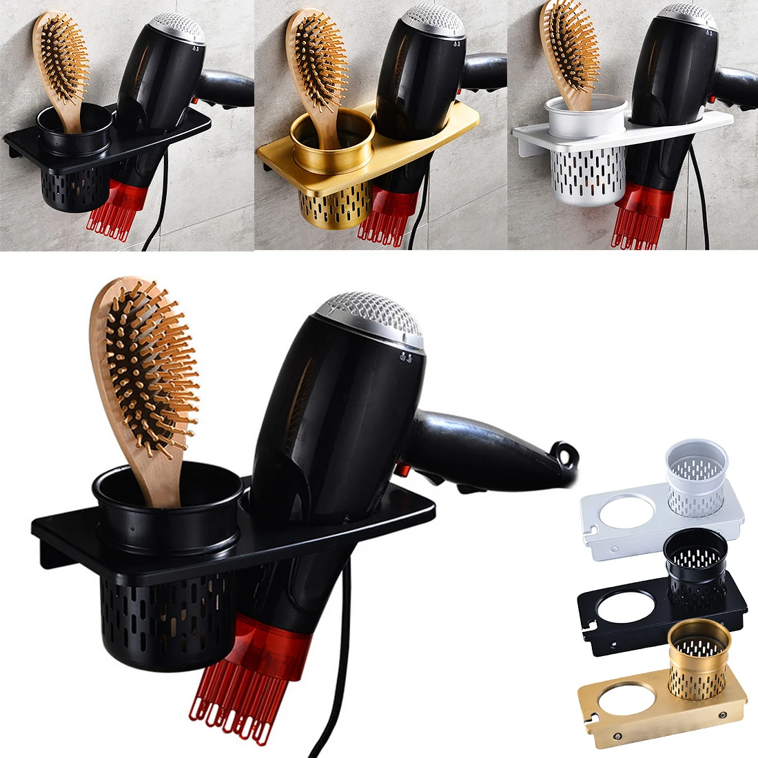 European Perforated Space Aluminum Hair Dryer Rack Home Kitchen Bathroom Appliances
European Perforated Space Aluminum Hair Dryer Rack Home Kitchen Bathroom Appliances