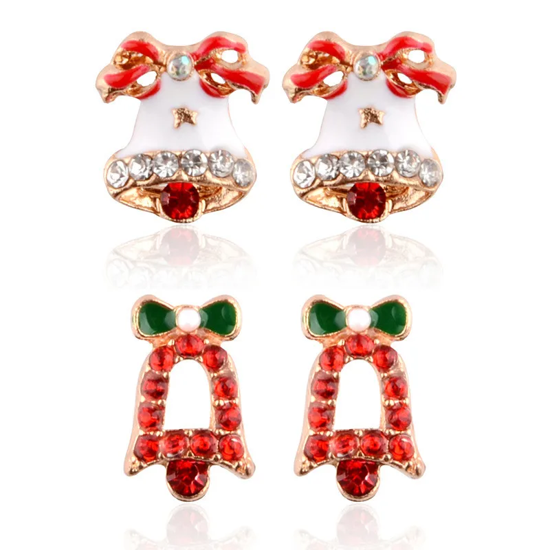 Crazy Feng New Design Enamel Christmas Bells Stud Earring For Women Gold Color Crystal Charm Earring Christmas Gift Jewelry
Crazy Feng New Design Enamel Christmas Bells Stud Earring For Women Gold Color Crystal Charm Earring Christmas Gift Jewelry