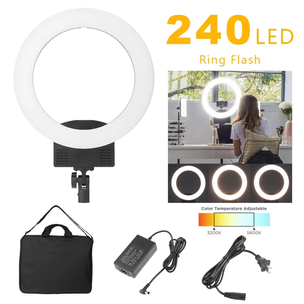 ALLOET 240 LED 36W 5500K Dimmable Photography Lighting Ring Light 31cm OD Camera Photo Studio Phone Photographic Video Fill Lamp
ALLOET 240 LED 36W 5500K Dimmable Photography Lighting Ring Light 31cm OD Camera Photo Studio Phone Photographic Video Fill Lamp