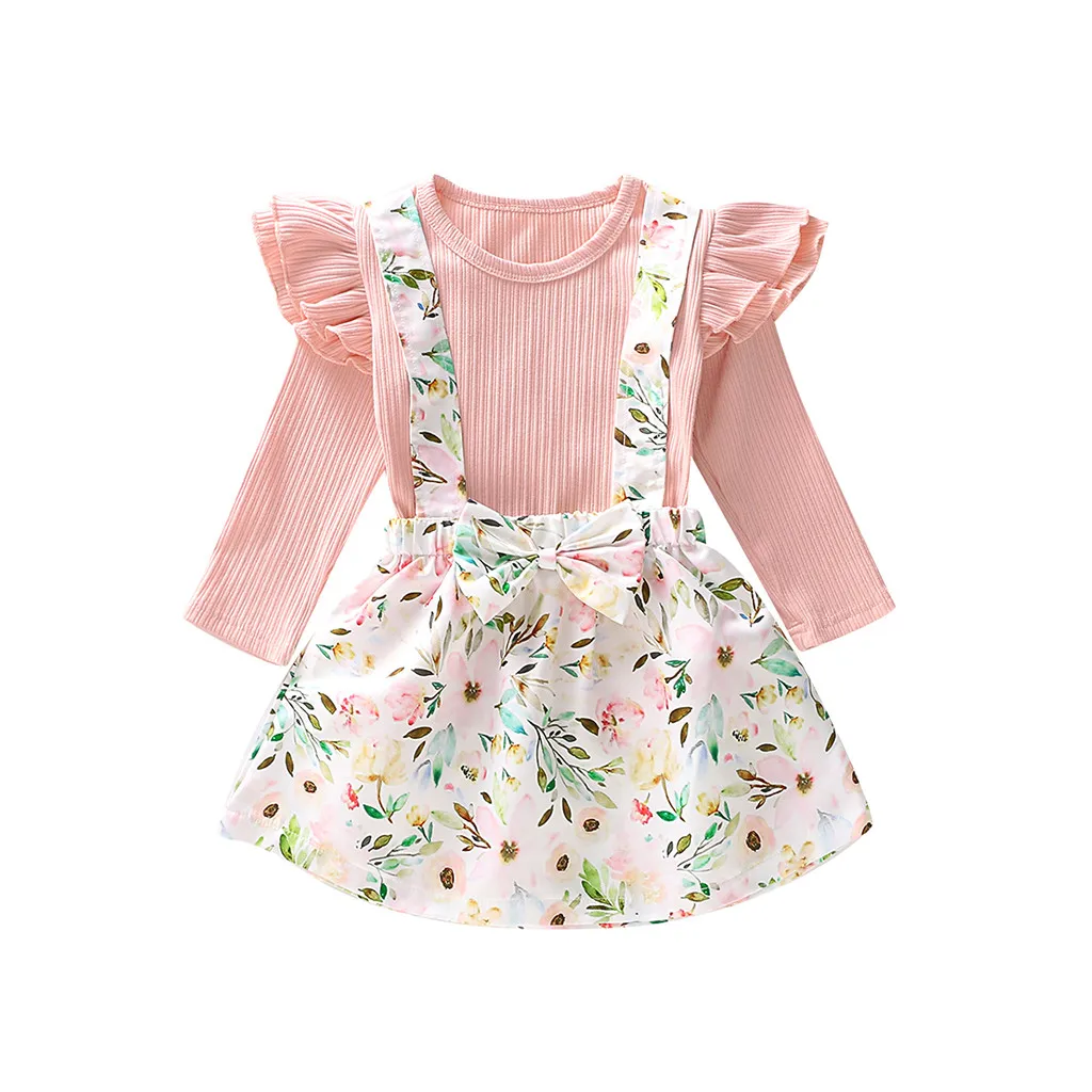 Autumn Baby Girls Clothes Sets Toddler Newborn Outfits Long Sleeve Solid Tops+Floral Print Suspender Skirts kit babyborn New Set
Autumn Baby Girls Clothes Sets Toddler Newborn Outfits Long Sleeve Solid Tops+Floral Print Suspender Skirts kit babyborn New Set