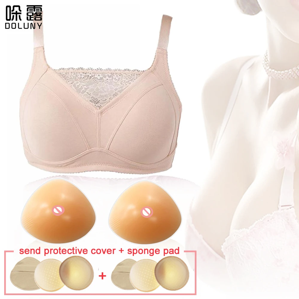 1 Pair Silicone Breast + 1 Bra set Postoperative Resection Breast has Protective Cover Chest Pad Fake Breast Form Triangle D30
1 Pair Silicone Breast + 1 Bra set Postoperative Resection Breast has Protective Cover Chest Pad Fake Breast Form Triangle D30