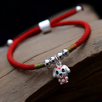 Dropship Animal Year Luck 999 Silver Cute Dog Pendant Red Rope Bracelet Chinese Red Hand Weaving Rope Bracelet Adjustable Length
Dropship Animal Year Luck 999 Silver Cute Dog Pendant Red Rope Bracelet Chinese Red Hand Weaving Rope Bracelet Adjustable Length