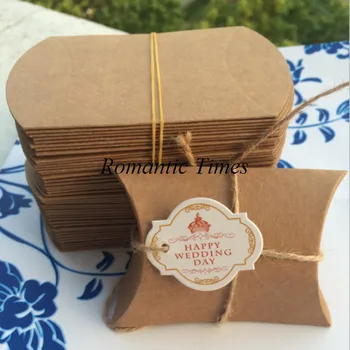 100 X Brown Pillow Style Kraft Paper Wedding Favors Candy Boxes Party Gift Box + Jute Linen Rope + "Happy Wedding Day" Tags
100 X Brown Pillow Style Kraft Paper Wedding Favors Candy Boxes Party Gift Box + Jute Linen Rope + "Happy Wedding Day" Tags