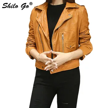 SHILO GO Leather Jacket Womens Autumn Fashion sheepskin genuine Leather Jacket lape zipper sleeve concise locomotive short coat
SHILO GO Leather Jacket Womens Autumn Fashion sheepskin genuine Leather Jacket lape zipper sleeve concise locomotive short coat