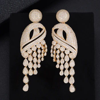 82MM Fashion Round Pierced Tassel Drop Shape Full Cubic Zirconia Dangle Earings Women Wedding Bridal Jewelry
82MM Fashion Round Pierced Tassel Drop Shape Full Cubic Zirconia Dangle Earings Women Wedding Bridal Jewelry