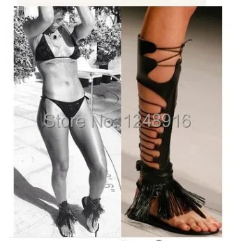 New 2019 Women Black Ancient Greek Flats Summer Cut Out Knee High Sandals Booties low -tall gladiator sandals with fringes
New 2019 Women Black Ancient Greek Flats Summer Cut Out Knee High Sandals Booties low -tall gladiator sandals with fringes