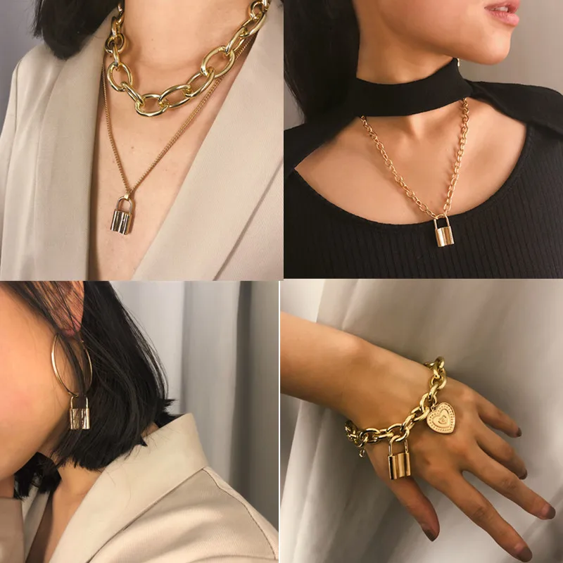 Vintage Statement Lock Pendants Necklaces For Women Fashion Bijoux Long Sweater Chain Geometric Jewelry Party Chunky Necklace ZA
Vintage Statement Lock Pendants Necklaces For Women Fashion Bijoux Long Sweater Chain Geometric Jewelry Party Chunky Necklace ZA