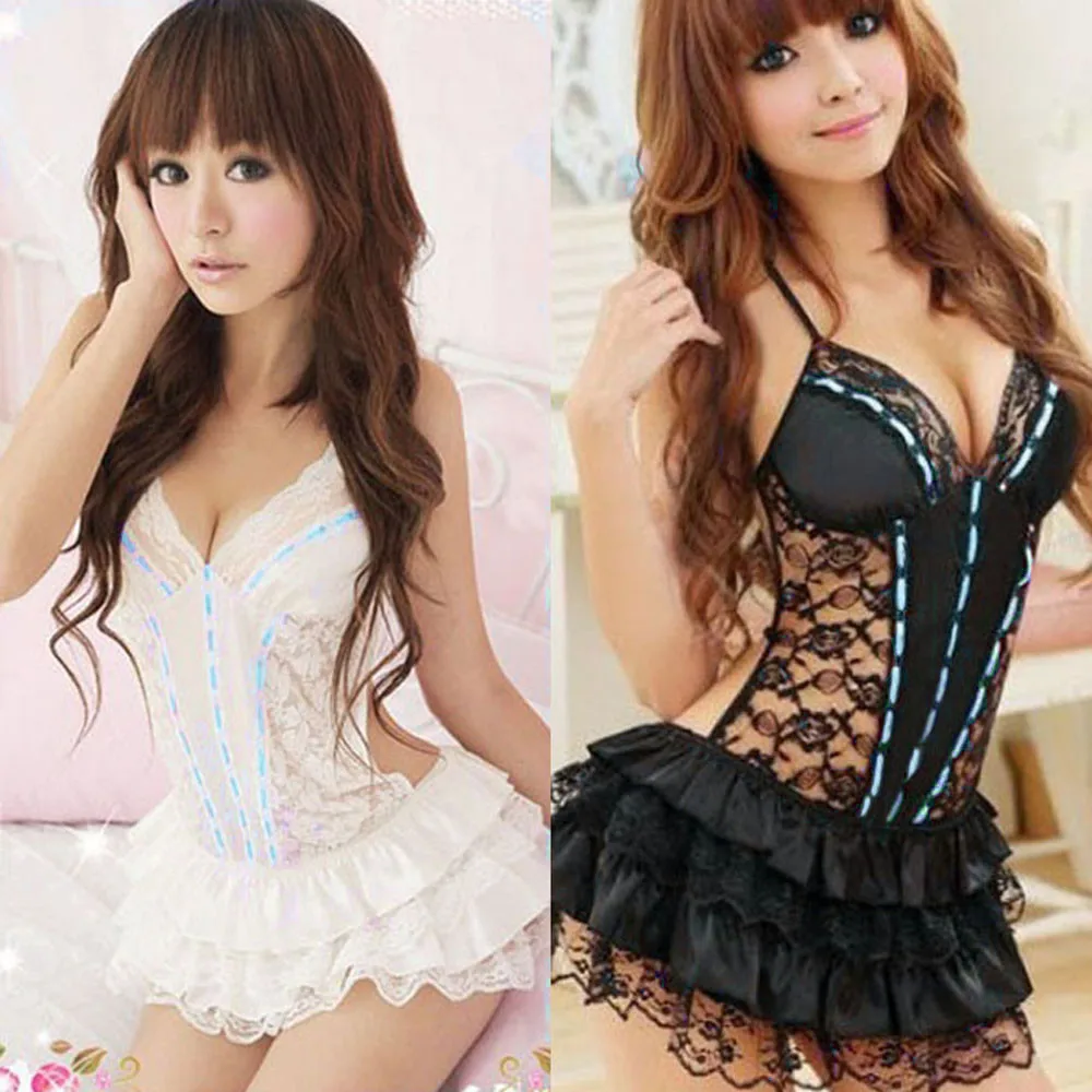 Kimisohand 2019 Lace Sexy Passion Lingerie Backless Halter Babydoll G-string Dress Sexy Nightgown Girl Sleepwear Night Dress
Kimisohand 2019 Lace Sexy Passion Lingerie Backless Halter Babydoll G-string Dress Sexy Nightgown Girl Sleepwear Night Dress