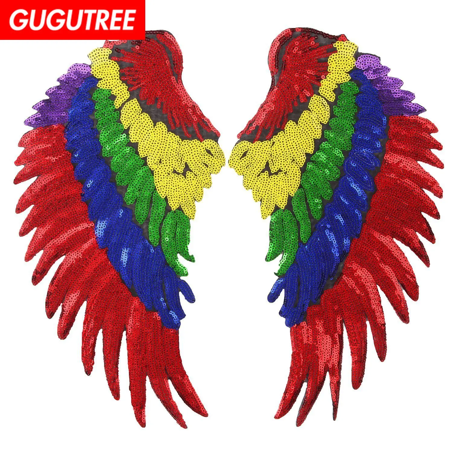 GUGUTREE embroidery Sequins big wing patches feather patches badges applique patches for clothing ZK-4 
GUGUTREE embroidery Sequins big wing patches feather patches badges applique patches for clothing ZK-4