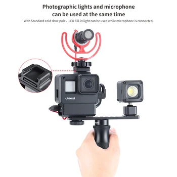 Ulanzi V2 Pro Gopro Vlog Case Cage with 52MM Filter Mic Adapter Lens Hood Vlog Case with Extend Pole Mount for Gopro hero 7 6 5
Ulanzi V2 Pro Gopro Vlog Case Cage with 52MM Filter Mic Adapter Lens Hood Vlog Case with Extend Pole Mount for Gopro hero 7 6 5