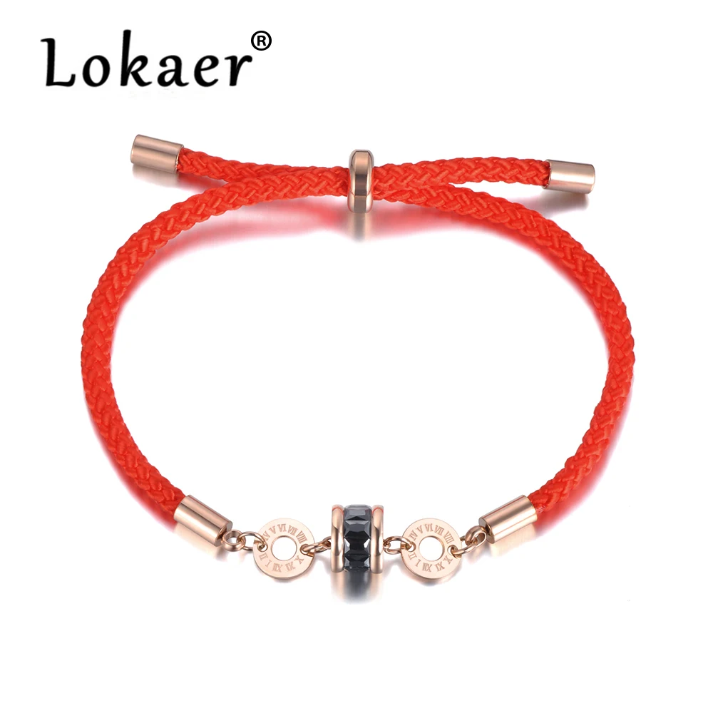 Lokaer Classic Stainless Steel White & Black CZ Crystal Roman Number Charm Bracelets For Women Red Rope Bracelet Jewelry B19010
Lokaer Classic Stainless Steel White & Black CZ Crystal Roman Number Charm Bracelets For Women Red Rope Bracelet Jewelry B19010