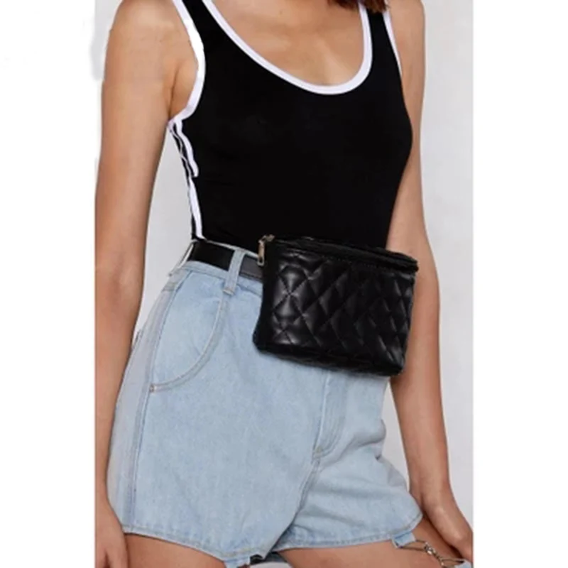 Female Fanny Pack Pu Belt Waist Bags Women Designer Fashion Belt Bag Girl Mini Chest Bags Pu Leather Waist Pack Shoulder Bags 16