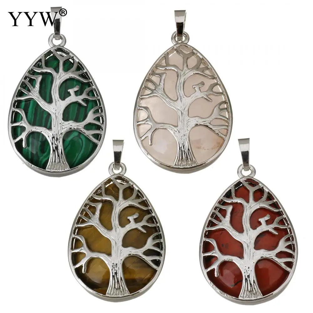 Silver Color Tree Of Life Wire Wrap Water Drop Pendant Natural Gem Stone Tiger Eye/Red Pendant Charms For Jewelry Making
Silver Color Tree Of Life Wire Wrap Water Drop Pendant Natural Gem Stone Tiger Eye/Red Pendant Charms For Jewelry Making