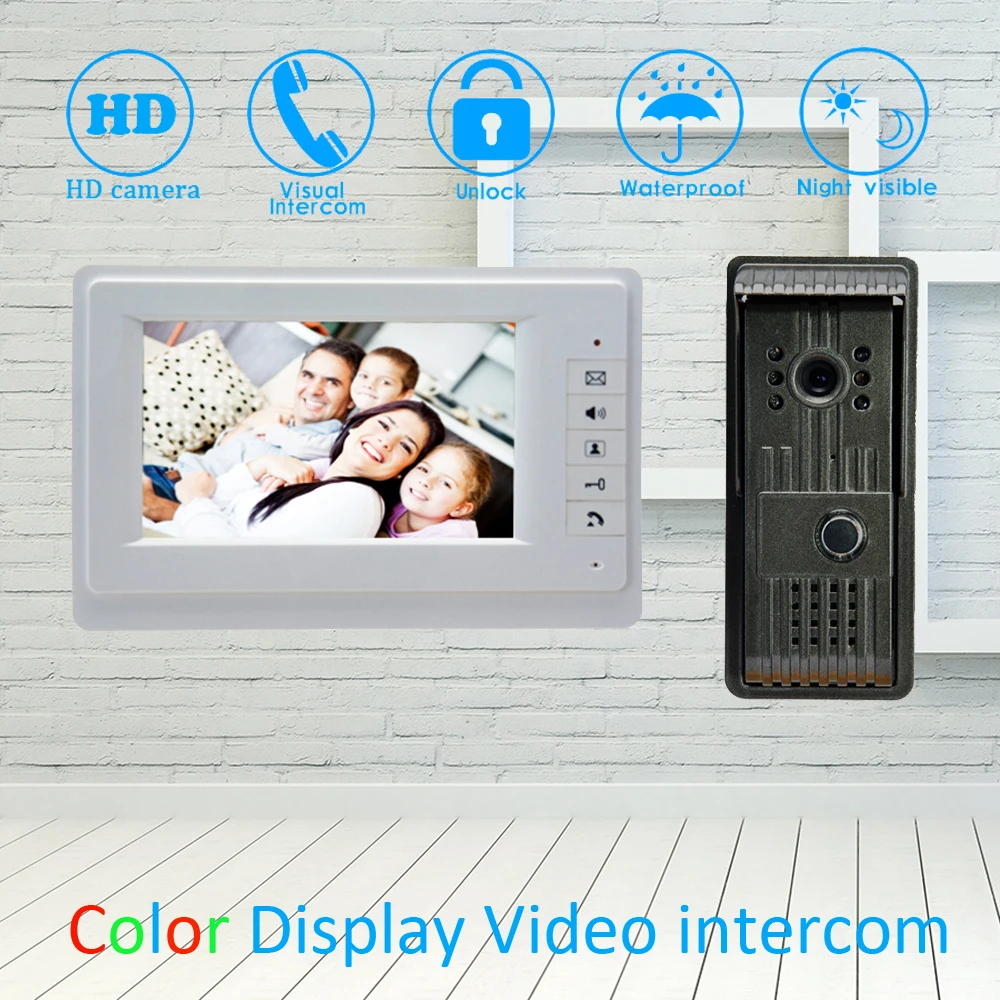 (1 Set) 7 Inch Video Door Phone LCD Colorful Screen Monitor Waterproof Outdoor Unit Door Unlock Talkback Intercom system Access
(1 Set) 7 Inch Video Door Phone LCD Colorful Screen Monitor Waterproof Outdoor Unit Door Unlock Talkback Intercom system Access
