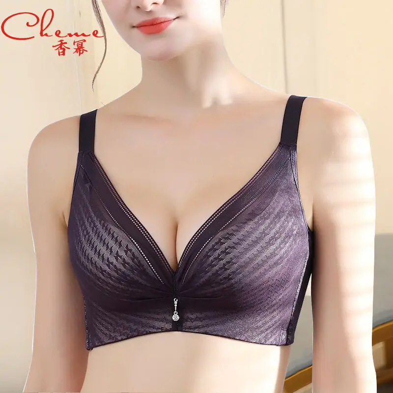 Thousand-Bird-lattice Underwear Women's Thickened Bra Bra without Rings to Prevent Dropping Small Chest Gathering Lace Sexy
Thousand-Bird-lattice Underwear Women's Thickened Bra Bra without Rings to Prevent Dropping Small Chest Gathering Lace Sexy