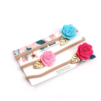 Retail 3in1/Set Fashion Cute Felt Rose Flower Gold Leaf Nylon Headbands Solid Floral Soft Hairbands Newborn Headwear
Retail 3in1/Set Fashion Cute Felt Rose Flower Gold Leaf Nylon Headbands Solid Floral Soft Hairbands Newborn Headwear