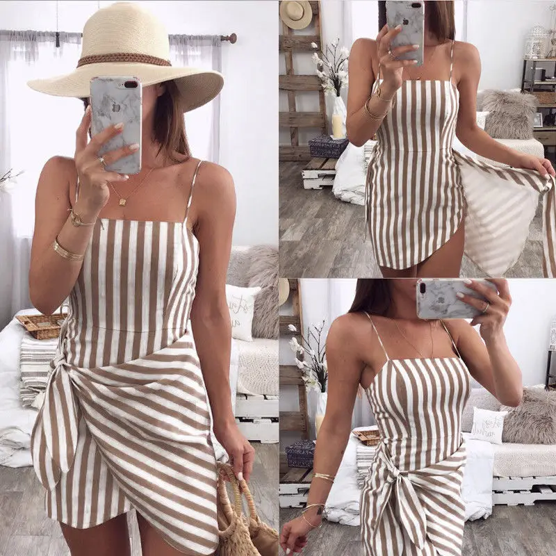 2018 Summer New style Fashion Women's Holiday Strappy Striped Ladies Summer Beach Shorts Midi Swing Sun Dress
2018 Summer New style Fashion Women's Holiday Strappy Striped Ladies Summer Beach Shorts Midi Swing Sun Dress