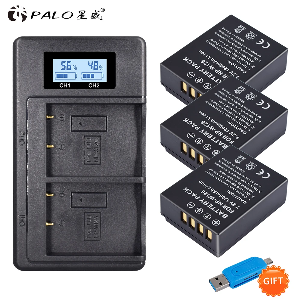 

3X NP-W126 Camera Battery + LCD Dual Charger For Fuijofilm HS30EXR,HS33EXR,HS35EXR,HS50EXR,X100F,X-PRO2,X-A1,X-A2, X-A3, X-A10