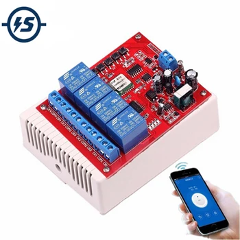 220V 4 Channel Wifi Relay Switch Module Phone APP Wireless Remote Control Jog Self-Lock Interlock w/Shell for Android IOS Phones
220V 4 Channel Wifi Relay Switch Module Phone APP Wireless Remote Control Jog Self-Lock Interlock w/Shell for Android IOS Phones