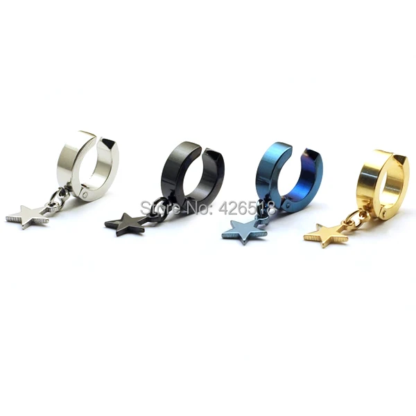 Star Pendant No pierced Silver Black Blue Gold titanium steel Men Punk Ear clip earrings
Star Pendant No pierced Silver Black Blue Gold titanium steel Men Punk Ear clip earrings