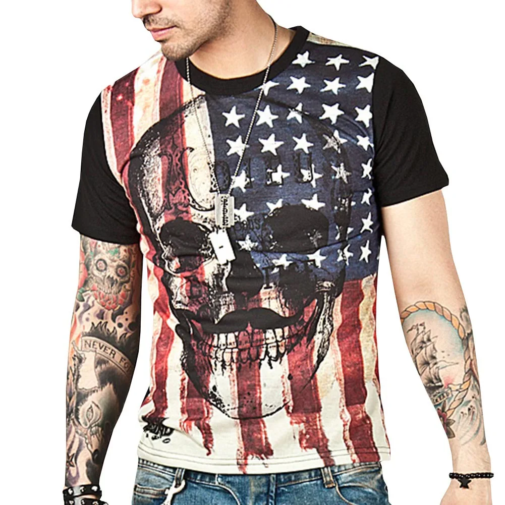 Men's flag skull rock band men's short T-shirt Europe and America men shirt workout short sleeve jersey
Men's flag skull rock band men's short T-shirt Europe and America men shirt workout short sleeve jersey