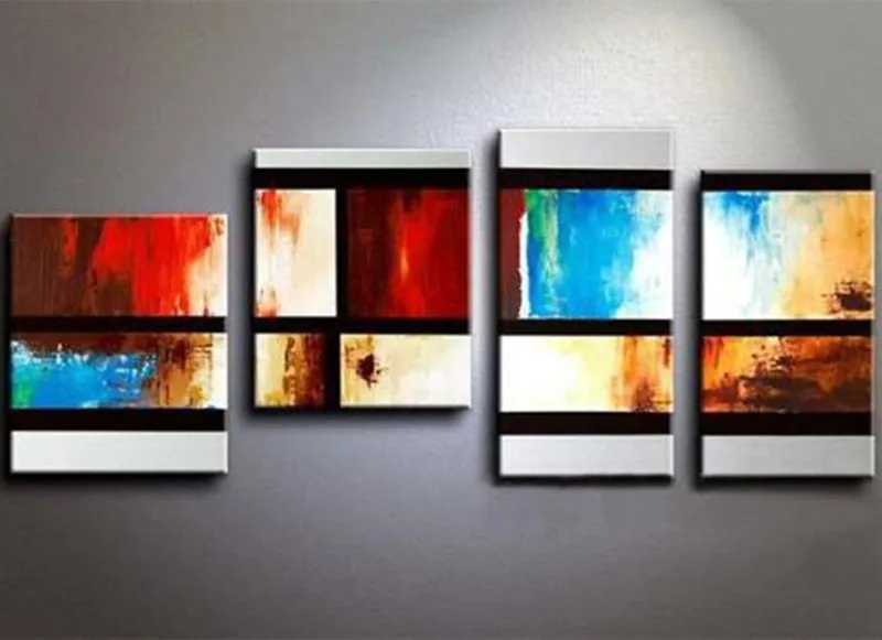 Hand Painted Abstract Palette Oil Paintings on Canvas Modern Home Decor Art Color Grid Pictures Large 4 Piece Wall Painting Sets
Hand Painted Abstract Palette Oil Paintings on Canvas Modern Home Decor Art Color Grid Pictures Large 4 Piece Wall Painting Sets