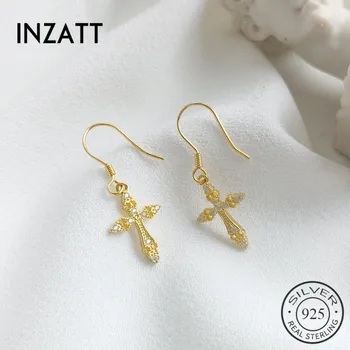 INZATT Real 925 Sterling Silver Zircon Cross Dangle Drop Earrings For Elegant Women Party Classic Fine Jewelry Accessories Gift
INZATT Real 925 Sterling Silver Zircon Cross Dangle Drop Earrings For Elegant Women Party Classic Fine Jewelry Accessories Gift
