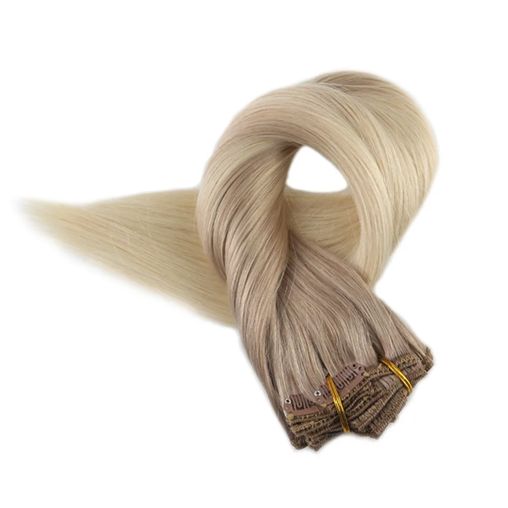 Full Shine Machine Made Remy Clip In Extension 10Pcs 100g Balayage Color 18 Fading To 60 100% Remy Blond Roots Clip In Extension
Full Shine Machine Made Remy Clip In Extension 10Pcs 100g Balayage Color 18 Fading To 60 100% Remy Blond Roots Clip In Extension