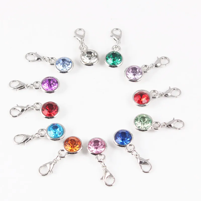 12 Colors Assorted Birthstone Charm Pendant With Lobster Clasp For Necklaces & Bracelets Accessories 11mm 12pcs/lot Wholesale
12 Colors Assorted Birthstone Charm Pendant With Lobster Clasp For Necklaces & Bracelets Accessories 11mm 12pcs/lot Wholesale