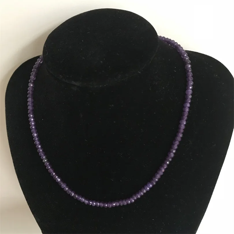 45cm 3*4mm Deep Purple Amethysts Natural Stone Amythests Necklace Handmade Cut Small Bead Fashion Gem Stone Jewelry Best Gift
45cm 3*4mm Deep Purple Amethysts Natural Stone Amythests Necklace Handmade Cut Small Bead Fashion Gem Stone Jewelry Best Gift