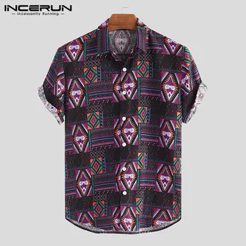 INCERUN Print Men Beach Hawaiian Shirt Ethnic Style Loose Short Sleeve Streetwear Tops 2020 Cotton Vintage Breathable Men Shirts
INCERUN Print Men Beach Hawaiian Shirt Ethnic Style Loose Short Sleeve Streetwear Tops 2020 Cotton Vintage Breathable Men Shirts