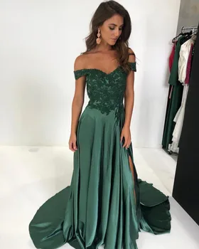 Green Muslim Evening Dresses 2019 A-line Off The Shoulder Lace Slit Sexy Islamic Dubai Saudi Arabic Long Elegant Evening Gown
Green Muslim Evening Dresses 2019 A-line Off The Shoulder Lace Slit Sexy Islamic Dubai Saudi Arabic Long Elegant Evening Gown