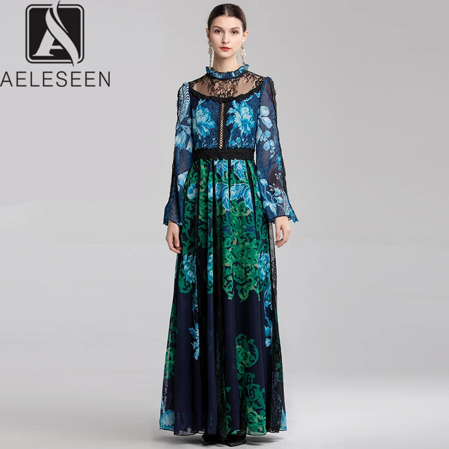 AELESEEN Party Lace Maxi Dresses Women 2019 Summer Ruffled Flare Sleeve Elegant Contrast Color Print High Quality Long Dress
AELESEEN Party Lace Maxi Dresses Women 2019 Summer Ruffled Flare Sleeve Elegant Contrast Color Print High Quality Long Dress